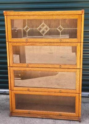 Wood cabinet with glass doors