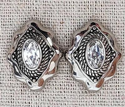 White Topaz In .925 Silver Earrings 