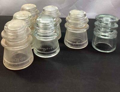 Vintage hemingray 1950s clear glass insulators