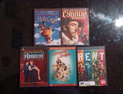 Set of 5 dvd movies