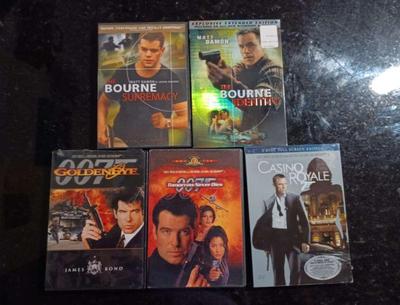 Set of 5 dvd movies jason bourne and james bond