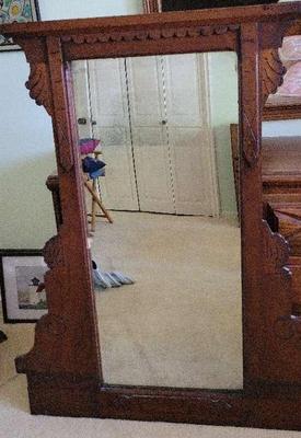 LARGE ANTIQUE DRESSER MIRROR 