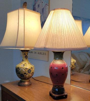 TWO VINTAGE ASIAN INSPIRED LAMPS
