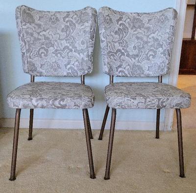 PAIR OF COOL MID-CENTURY VINYL KITCHEN CHAIRS