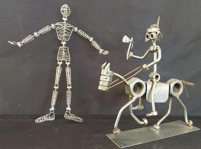 METAL NUTS AND BOLTS SCULPTURES