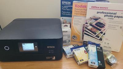 WORKING EPSON XP-8500 PHOTO PRINTER WITH PAPER AND COLOR