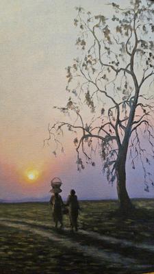 PAINTING OF EVENING SUNSET BY KMT
