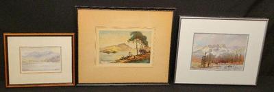 SERENE NATURE WATERCOLOR PAINTING AND TWO LIMITED EDITION PRINTS