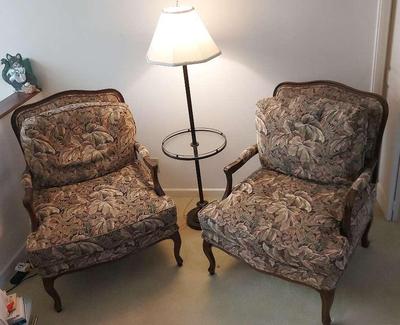 LOCKHART FURNITURE LOUNGE CHAIRS AND FLOOR LAMP WITH GLASS TABLE