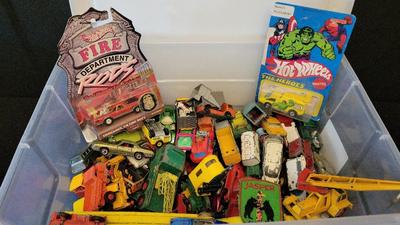 BOX OF HOT WHEELS AND MATCHBOOK CARS 