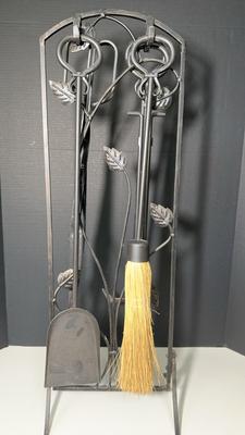 Six Piece Steel Fire Place Tool Set