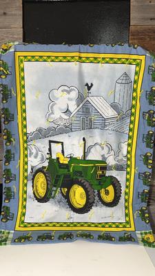 Hand Made John Deere Reversible Tied Blanket