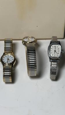 Timex Women’s Silver & Gold Tone Stretch Band Watches