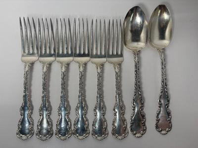 1800’s Whiting Louis XV Dinner Forks & 2 Tablespoons