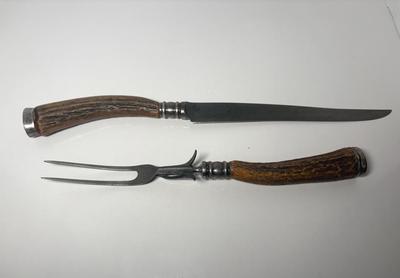 Sterling Stag Horn Carving Set 