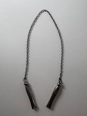 Antique Sterling Silver Baby Bib Clip, Clothes Pin Design