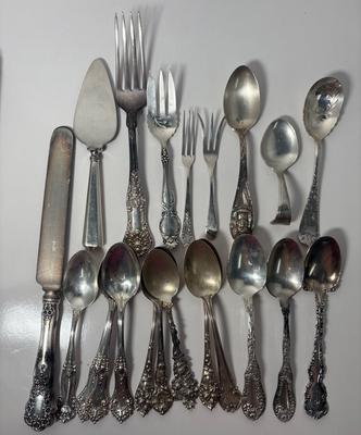 Assortment Of Antique Sterling Spoons, Forks & More