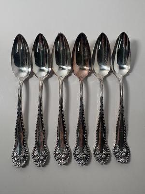 6 Antique Gorham Lancaster Teaspoons, Monogrammed 