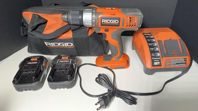 Rigid 1/2” 18v Cordless Drill With Charger & Batteries