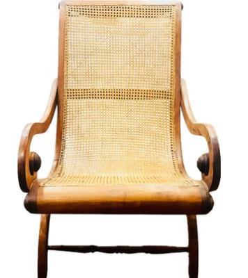 Colonial Style Carved and Caned Plantation Chair