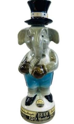 Vintage Jim Beam Republican Elephant Empty Decanter Bottle - 1968