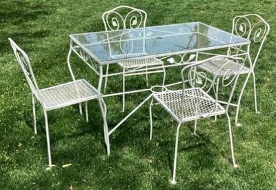 Vintage Salterini Wrought Iron Table & Chairs