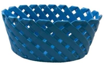 Porcelain Basket Weave Cache Pot