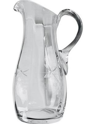Hand Blown & Cut Glass Pitcher - Pontil Mark On Base