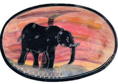 Elephant Oval Plate