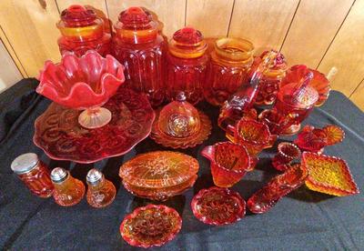 HUGE AMBERINA GLASS LOT #2