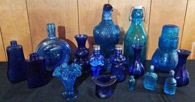 BEAUTIFUL BLUE GLASS LOT