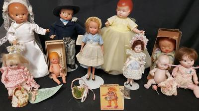 COLLECTION OF A DOZEN PATSY/KEWPIE TYPE DOLLS