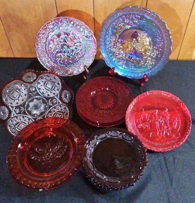 BEAUTIFUL CARNIVAL GLASS PLATES AND MORE