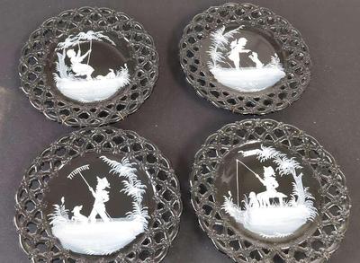 WESTMORELAND BLACK GLASS PLATE COLLECTION 