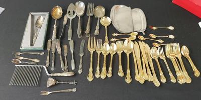SILVER PLATED & GOLD COLOR UTENSILS 