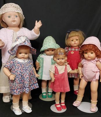 SIX SWEET VINTAGE DOLLS INCLUDING EFFANBEE PATSY DOLL