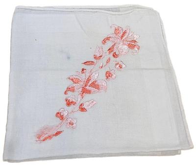 Handkerchief white pink flower swag
