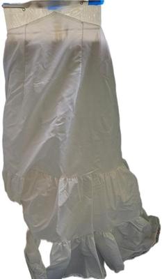 1982 weding dress petticoat, hat & storage box