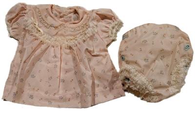 1960s baby pink with flowers dress and bloomers