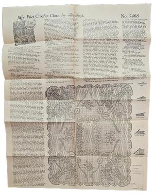 Jiffy filet crocheted cloth by alice brooks no 7468