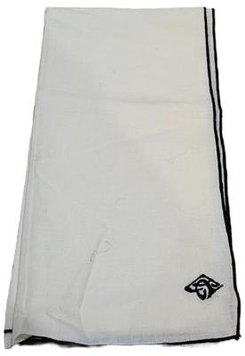 Handkerchief Yellowy Beige Black Border And Initials