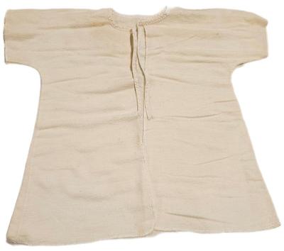 1960s baby s robe yellowish beige with matching trim at edges