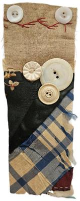 Block Rescued From A Crazy Quilt Circa 1890s Fabric Along With Antique Buttons