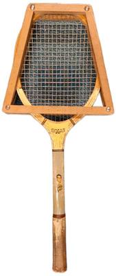 1940s -1950s Wilson Golden State Wooden Tennis Racquet With Firestone Wooden Press