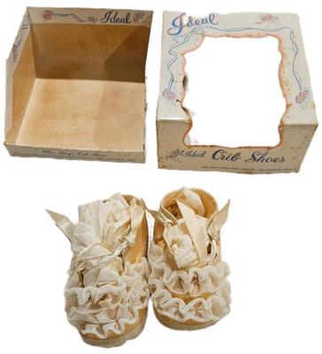 1960s child s ideal crib shoes and box