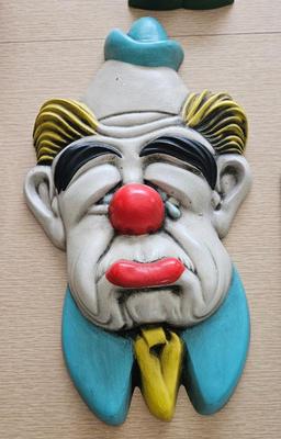 Ceramics 1960s ceramic hand painted clowns 2)