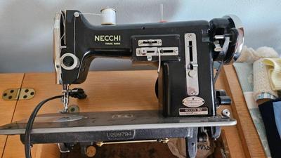 Sale Photo Thumbnail #358: 1950s necchi sewing machine and cabinet 2)