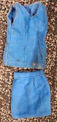 Outfit 9 blue corduroy top and skirt