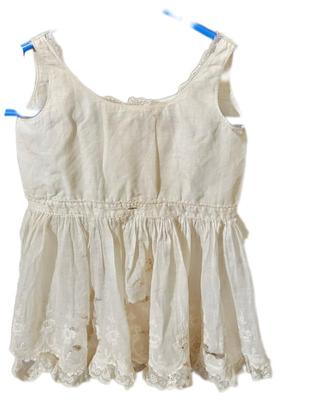Edwardian Doll Petticoat Hand Embroidered 15.5 in From Shoulder Amazingly Beautiful In Need Of A Person Who Is Skilled At Restoration