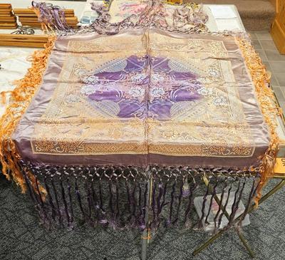 Wwii silk shawl or piano shawl brought back from japan by soldier 2)